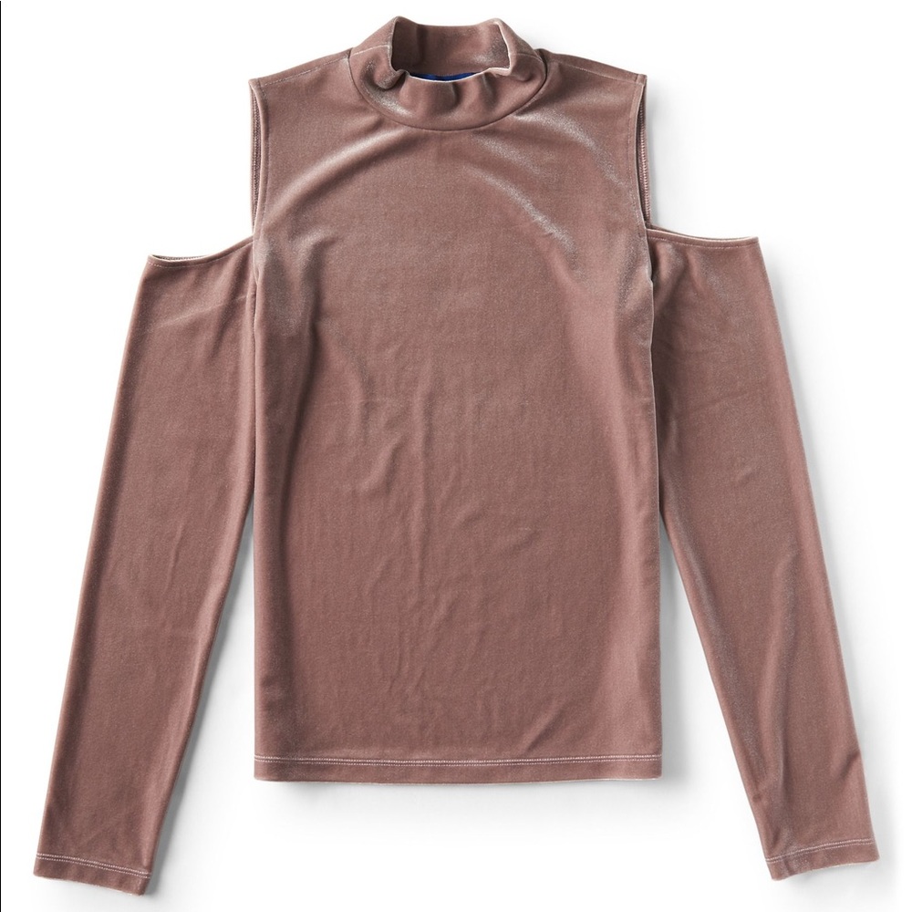 Velvet Long Sleeve Cold Shoulder